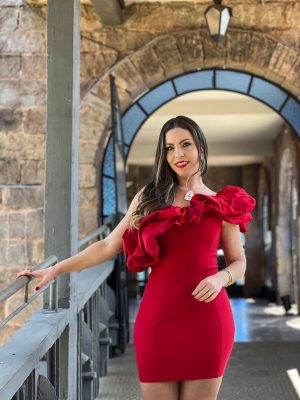 vestido serena babado