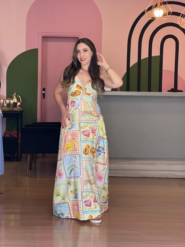 vesdito coleção florata longo