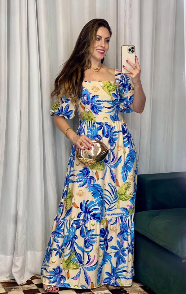 vestido florido longo vestido florido longo
